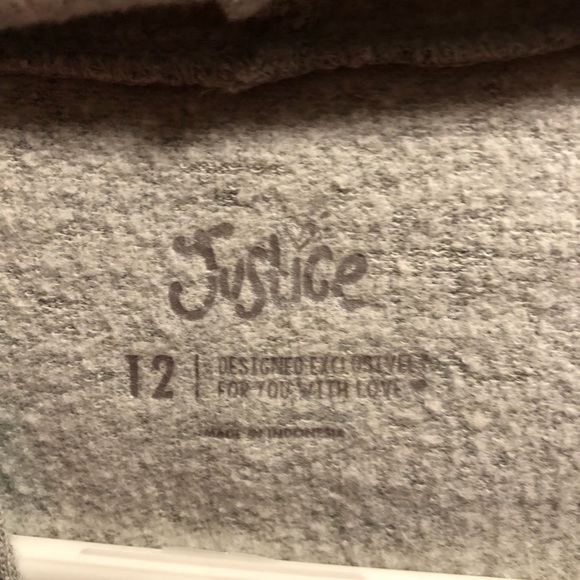 5/$20🦄Justice Poop Emoji Gray Hooded Top size 12 - Picture 6 of 8
